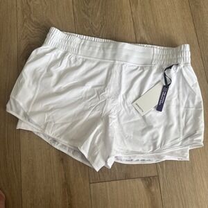 Mondetta Women's Keeper Shorts Reflective Tape‎ Running Lined White Size X Large
